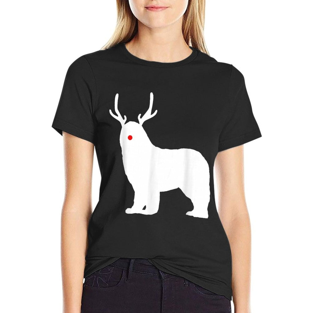 Christmas Newfoundland Reindeer Newfie Dog  High-quality Stitching T-Shirt