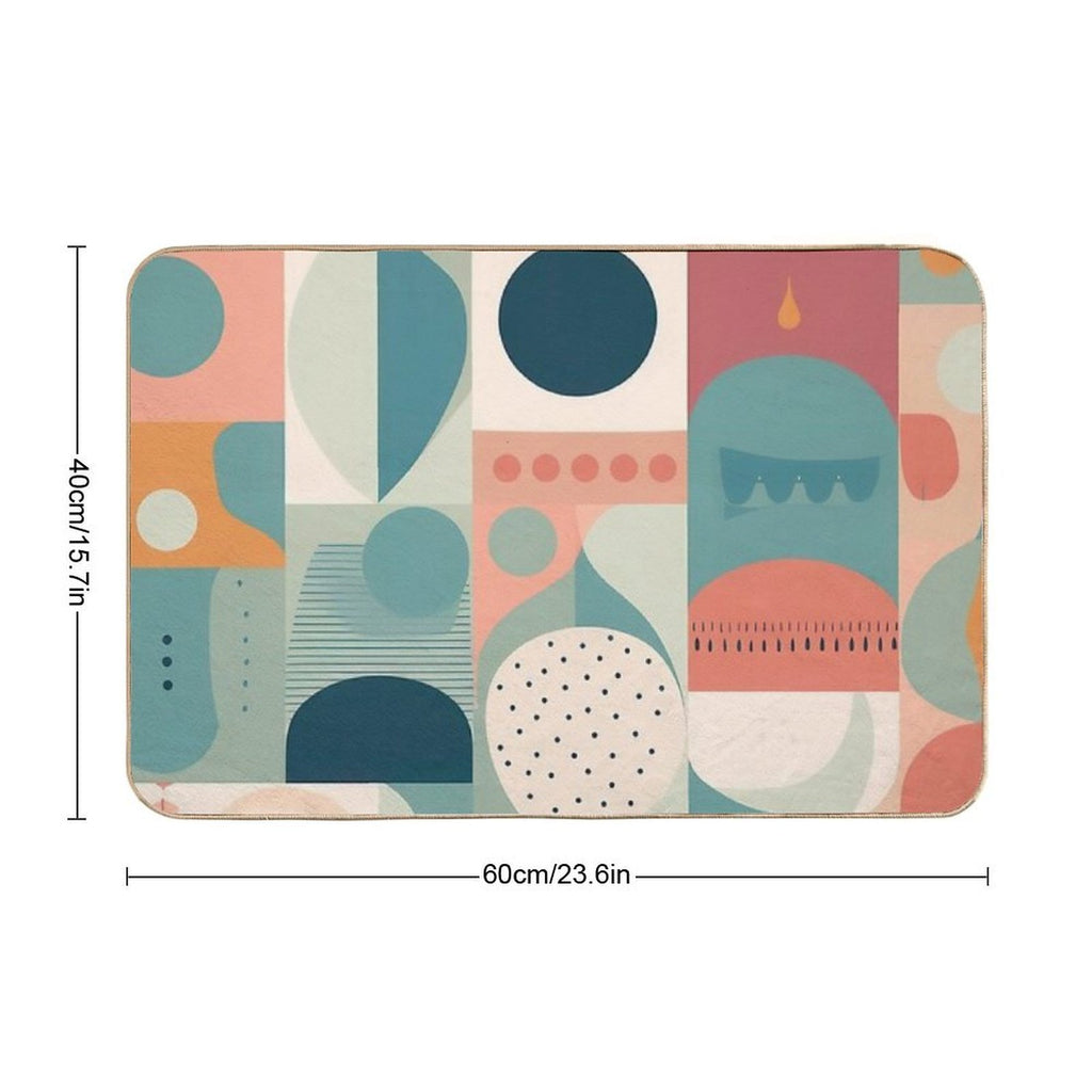 Geometric Design  Repositionable Bath Mat
