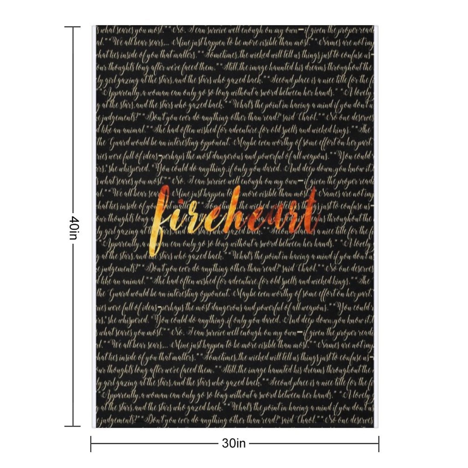 Fireheart Quoted Design Gift-ready Throw Blanket