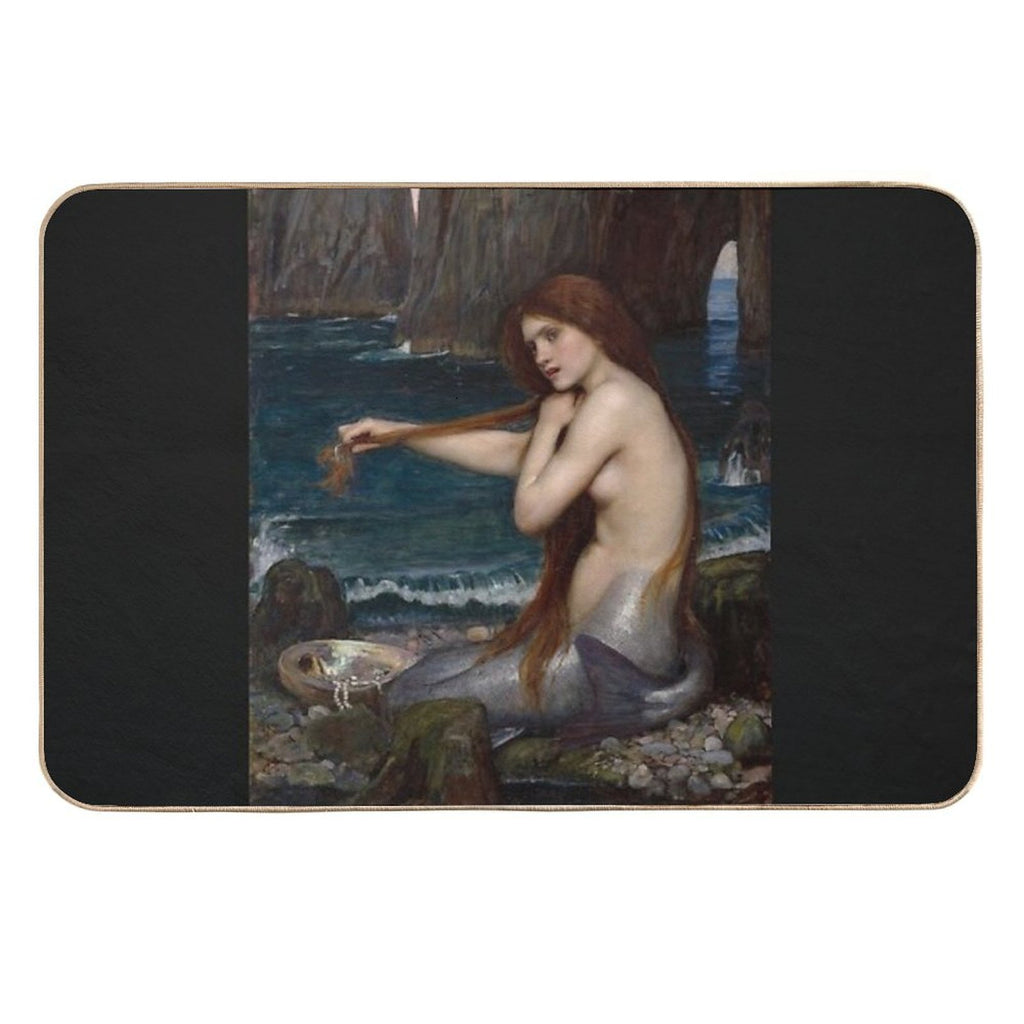 The Mermaid - John William Waterhouse  Slip-Resistant Bath Mat