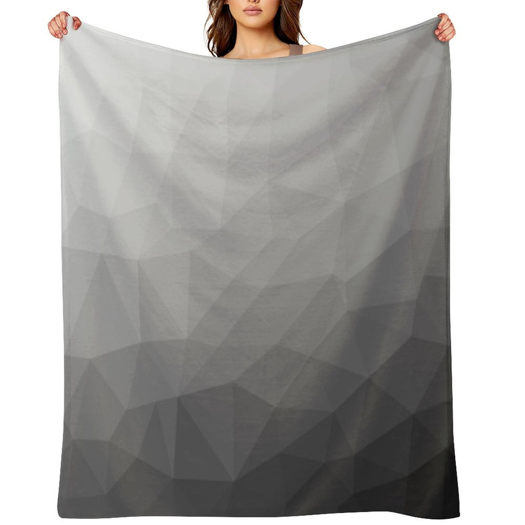 Gray Gradient Geometric Mesh Pattern Grey Elegant Design Sustainable Throw Blanket