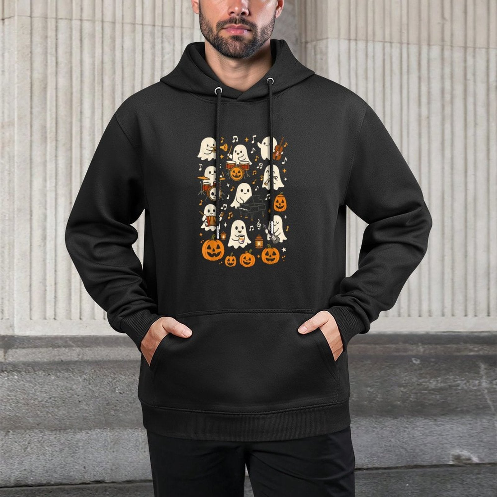 Music Teacher Orchestra, Spooky Halloween Ghost Band Easy Care Hoodie