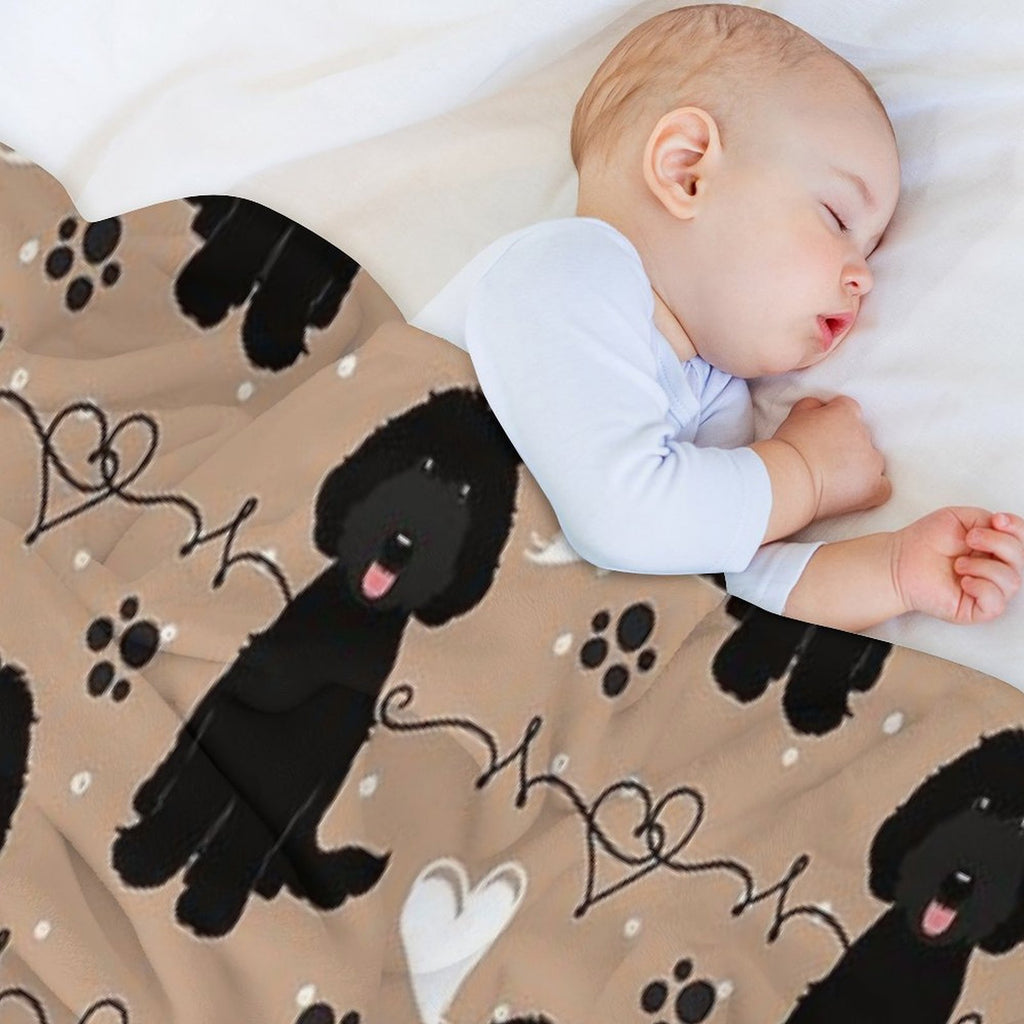 LOVE Black Labradoodle Premium Throw Blanket