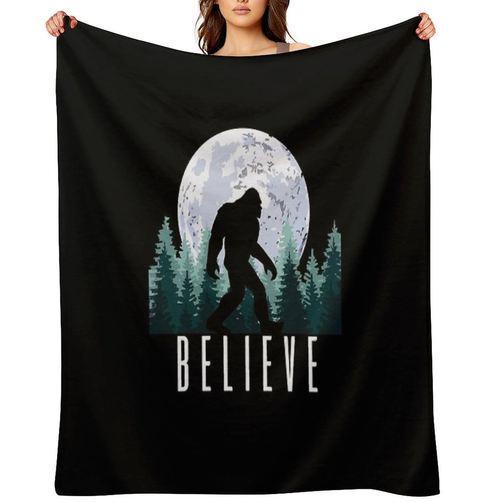 Bigfoot Believe  Sasquatch All-season Throw Blanket