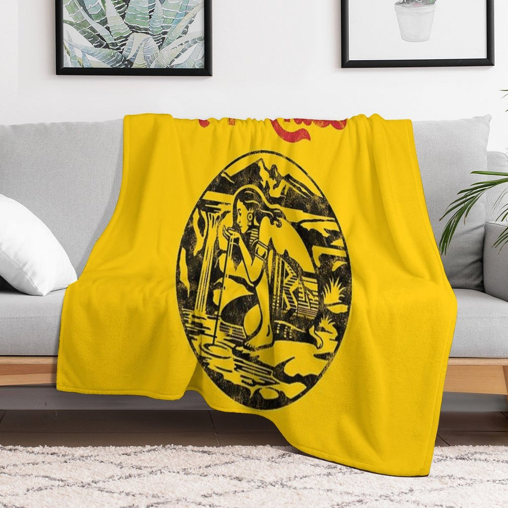 Aztec Princess - Topo Chico Agua Mineral Worn And Washed Logo (sparkling Mineral Water) Sustainable Throw Blanket