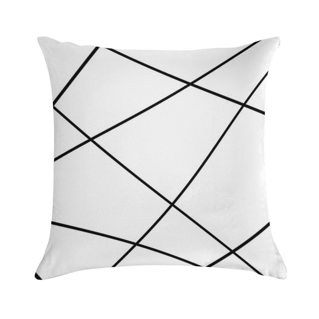 Geometric Abstract - White And Black. Soft Style Accent Throw Pillow