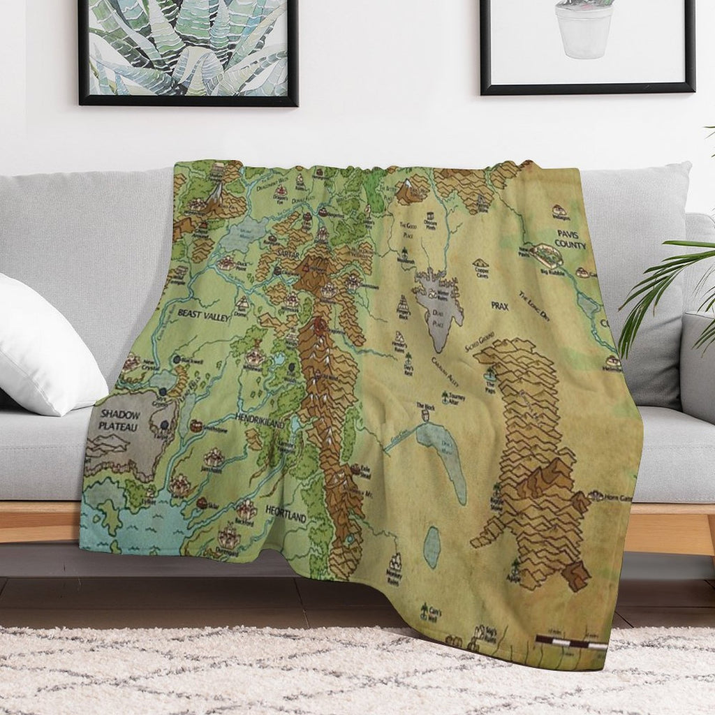 Dragon Pass And Prax Map by Darya Makarava Easy Care Throw Blanket