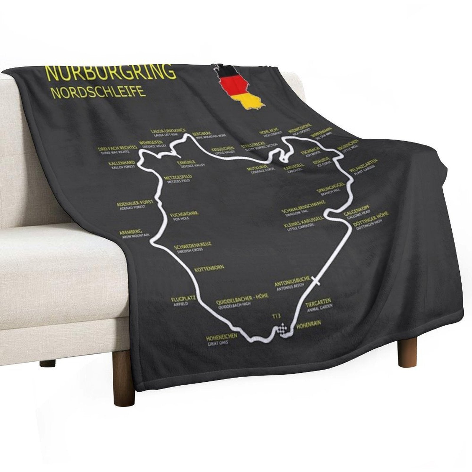 The Nurburgring Anti-pilling Throw Blanket