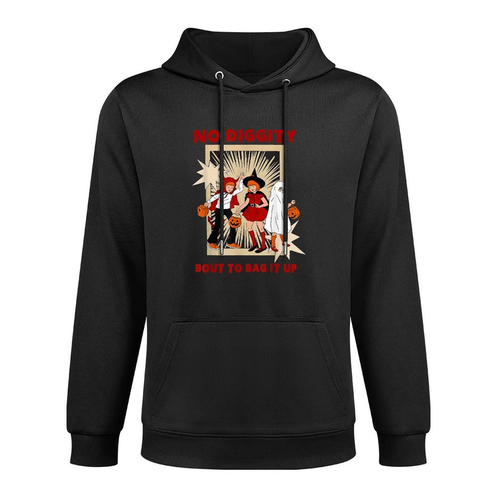 No Diggity Bout to Bag It Up Vintage Halloween Women Kids Adjustable Hood Hoodie