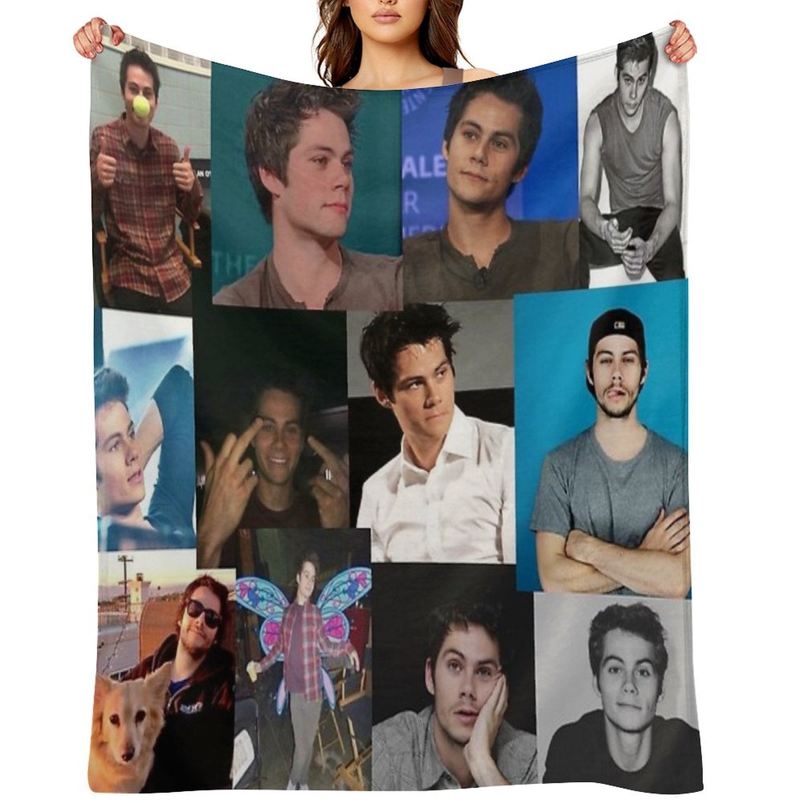 Dylan O'Brien Pic Collage Durable Throw Blanket