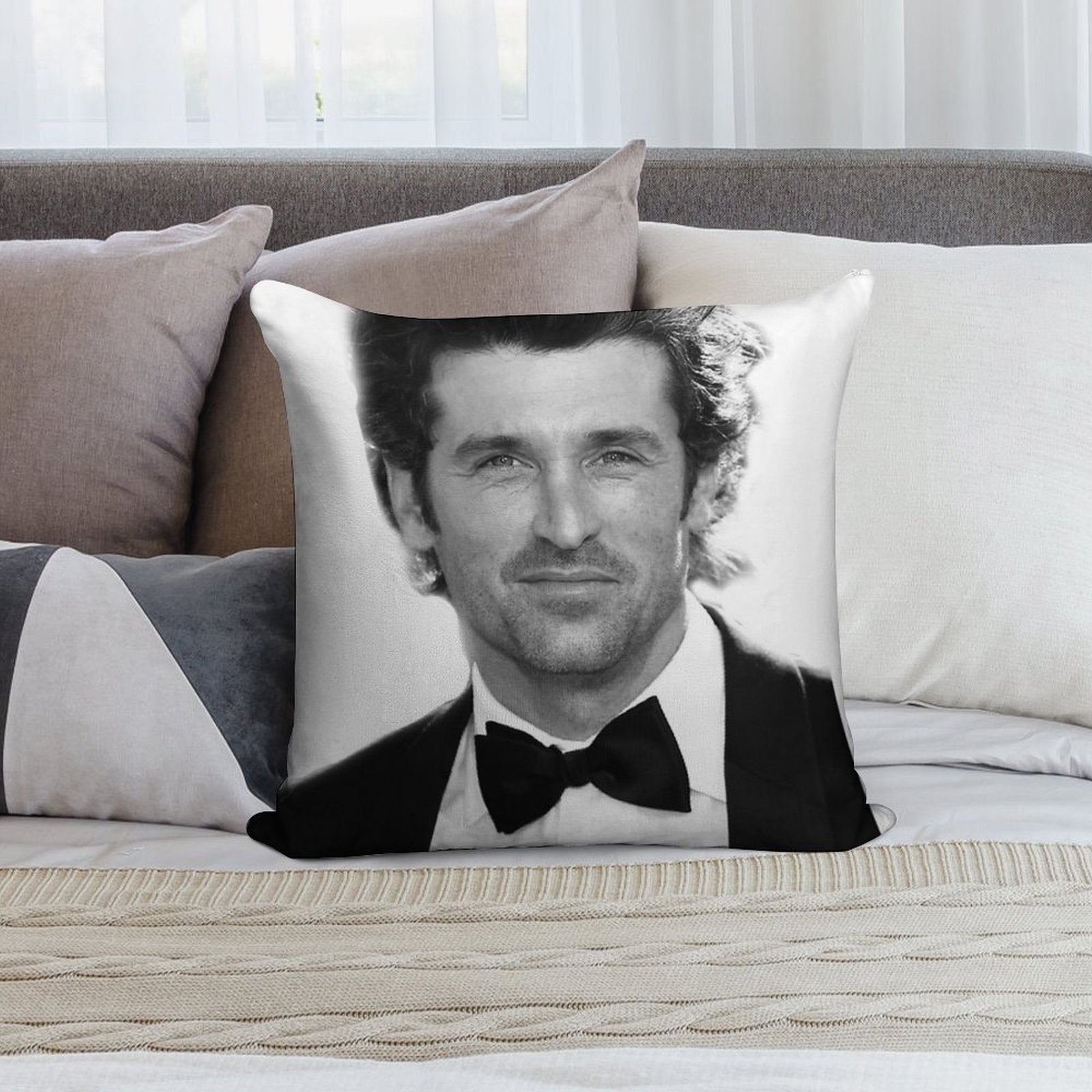 Patrick Dempsey Soft Fade-Resistant Throw Pillow