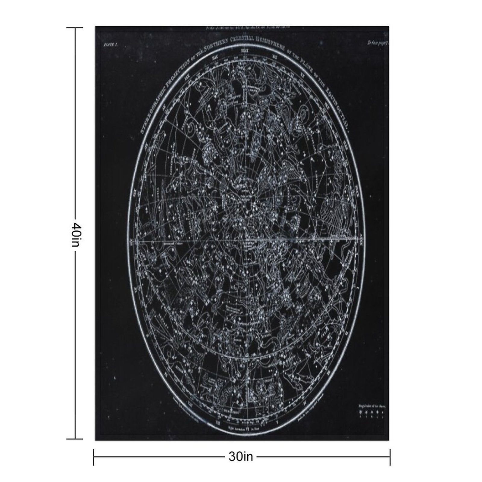 Constellations of The Northern Hemisphere  Pale Blue On Black Compact Throw Blanket