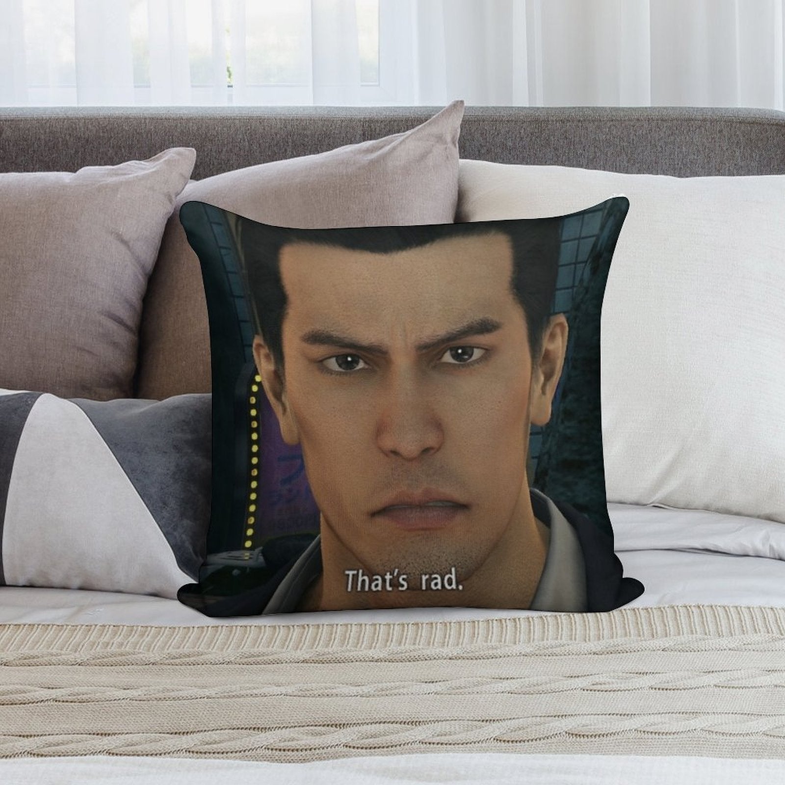 Yakuza Kiryu That's Rad Soft Style Accent Throw Pillow