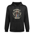 America Rock Electric Guitar 4th Of July Rock And Roll Versatile Streetwear Hoodie