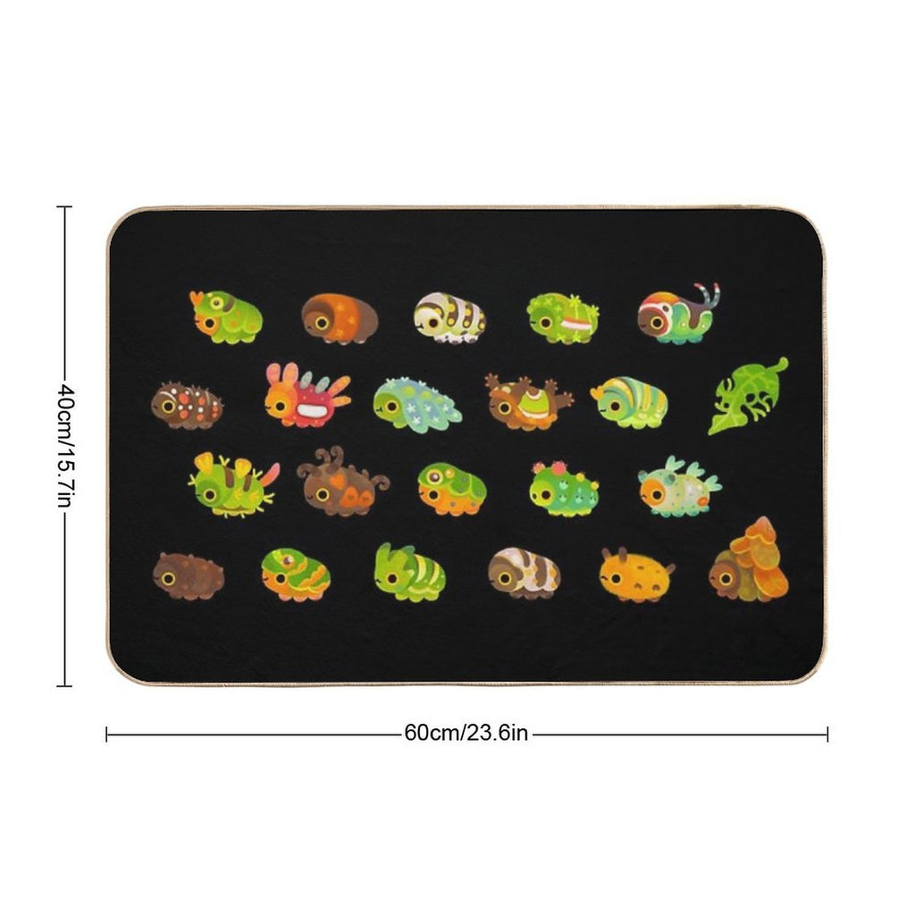 Caterpillar - Dark  Stain-Proof Bath Mat