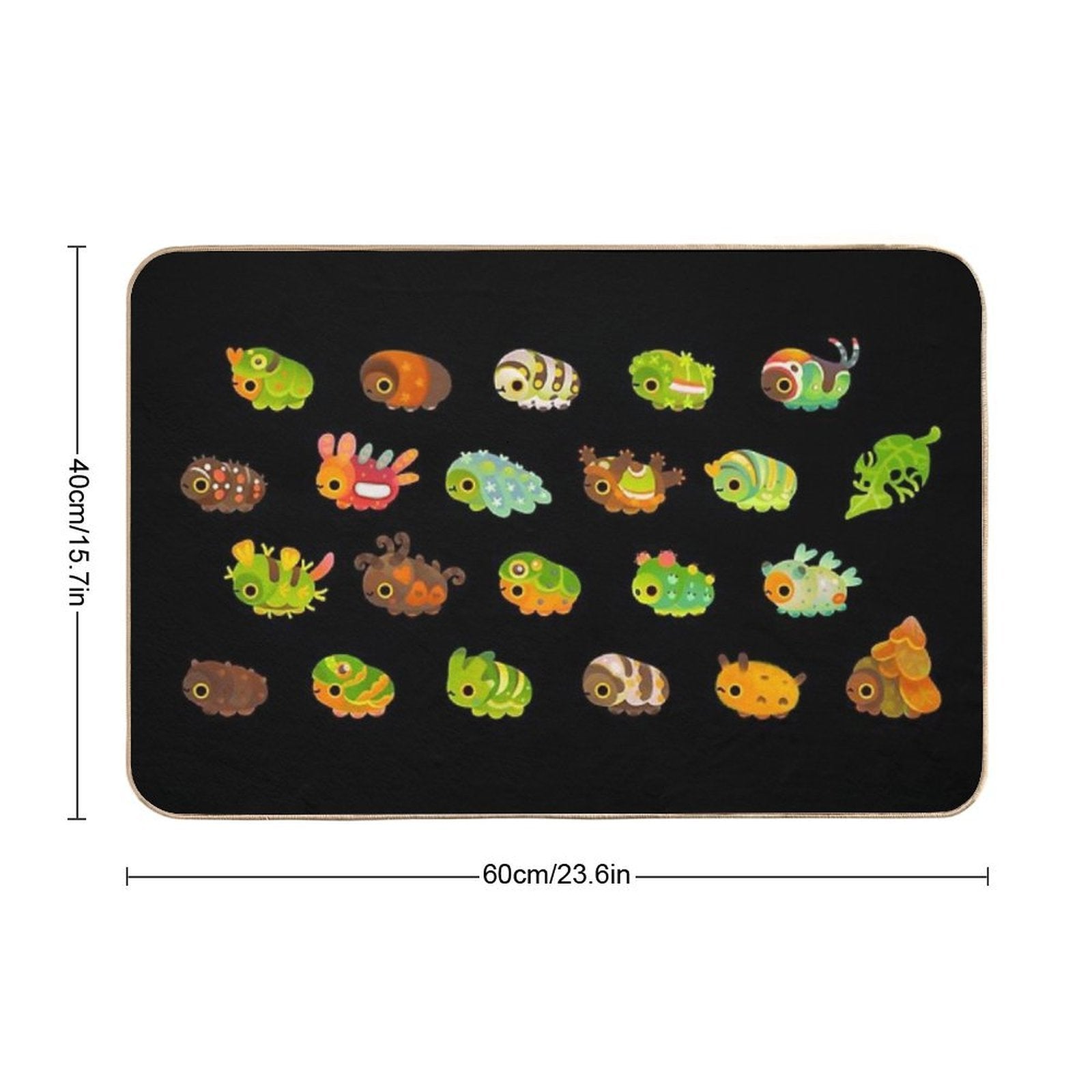 Caterpillar - Dark  Stain-Proof Bath Mat
