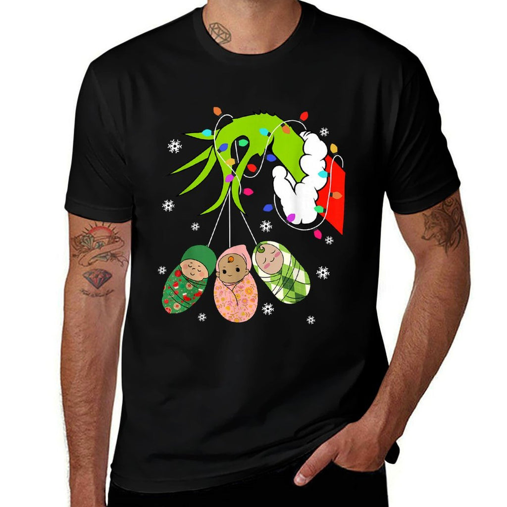 Labor And Delivery Nurse Merry Christmas Xmas Lights Holiday  Graphic-printed T-Shirt