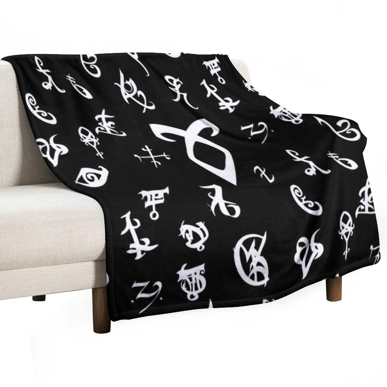 Runes Plush Throw Blanket
