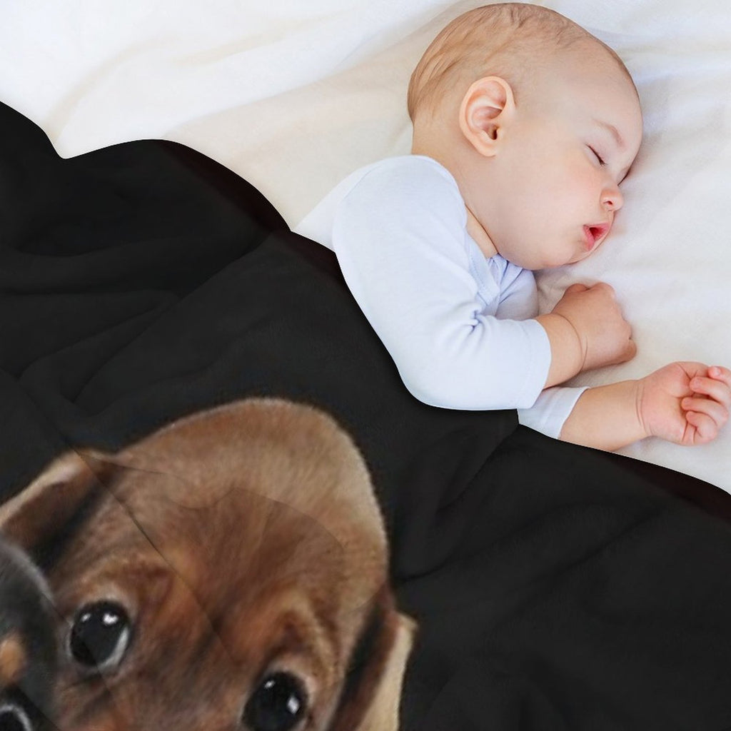 Dachshund Dog Portrait Photo Pupies Velvety-soft Throw Blanket