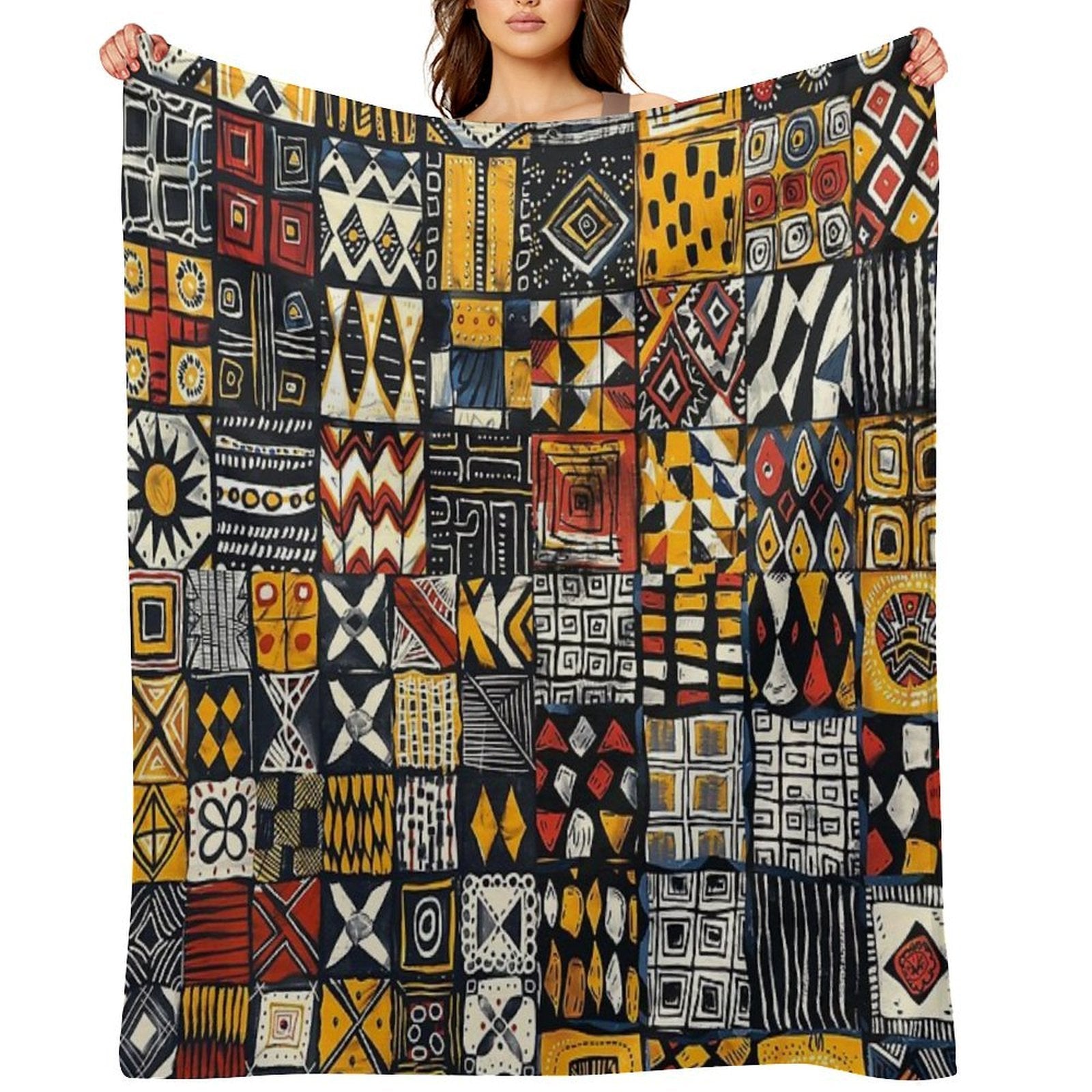 Tribal Mosaic A Celebration of Color And Pattern Travel-friendly Throw Blanket