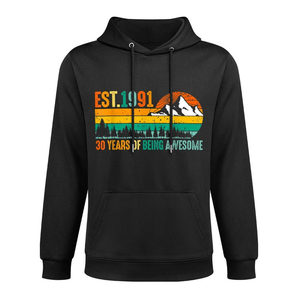 Est. 1991 30 Years of Being Awesome Vintage 30th Birthday Durable Construction Hoodie