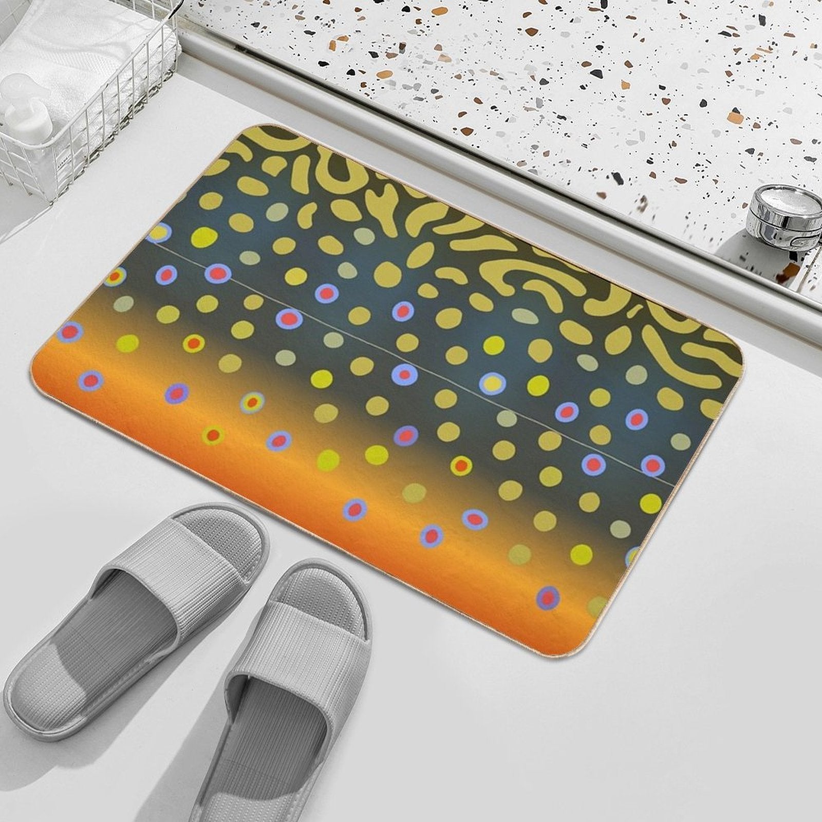 Brook Trout Skin  Anti-Trip Bath Mat