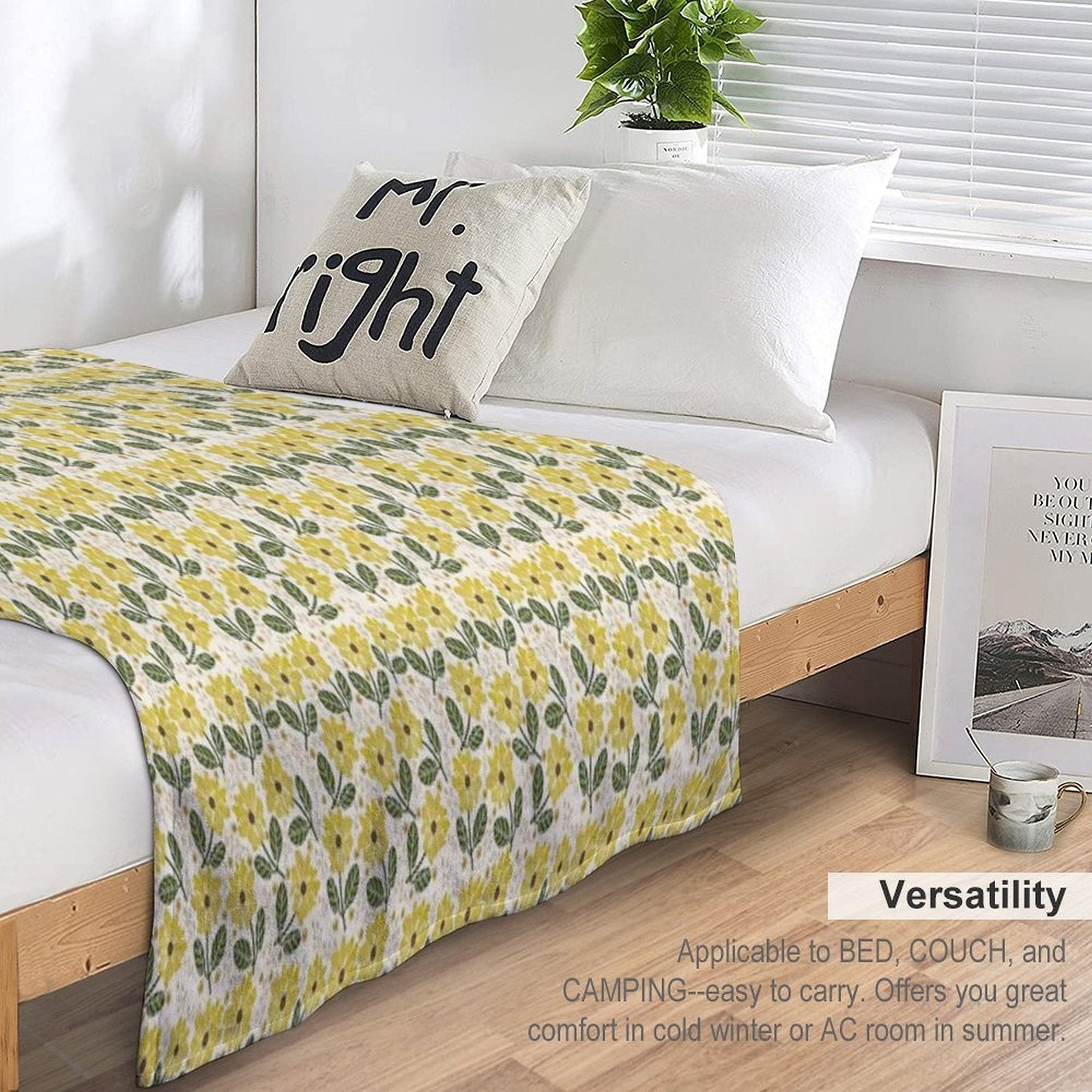 Golden Bloom All-season Throw Blanket