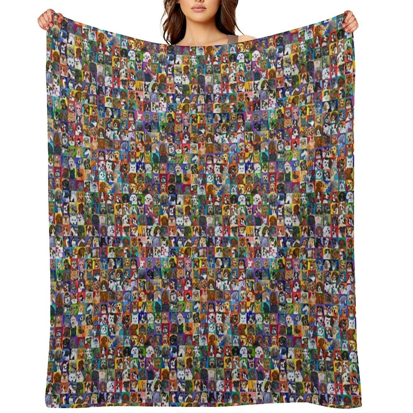 Maggie's Angels Pet Portraits, Dogs, Cats, Horses, Chickens & Donkeys Plush Throw Blanket