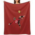 Alejandro Garnacho Bicycle Kick Overhead Goal Premium Throw Blanket