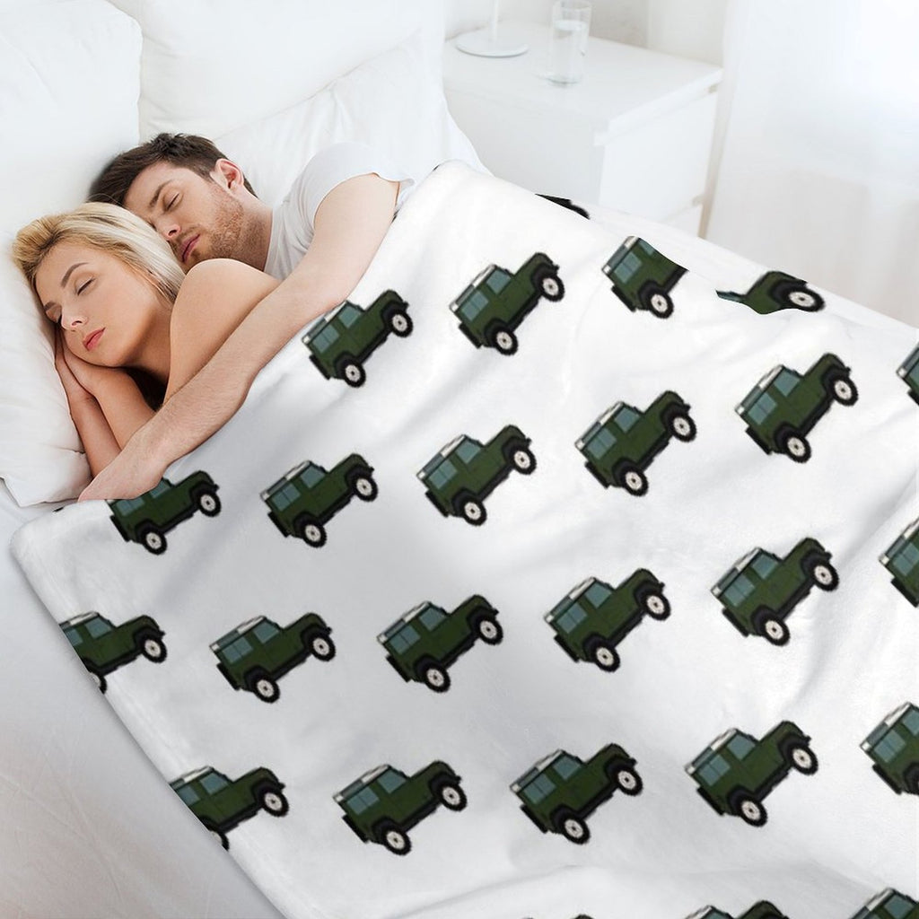 Defender SUV - British Racing Green Travel-friendly Throw Blanket