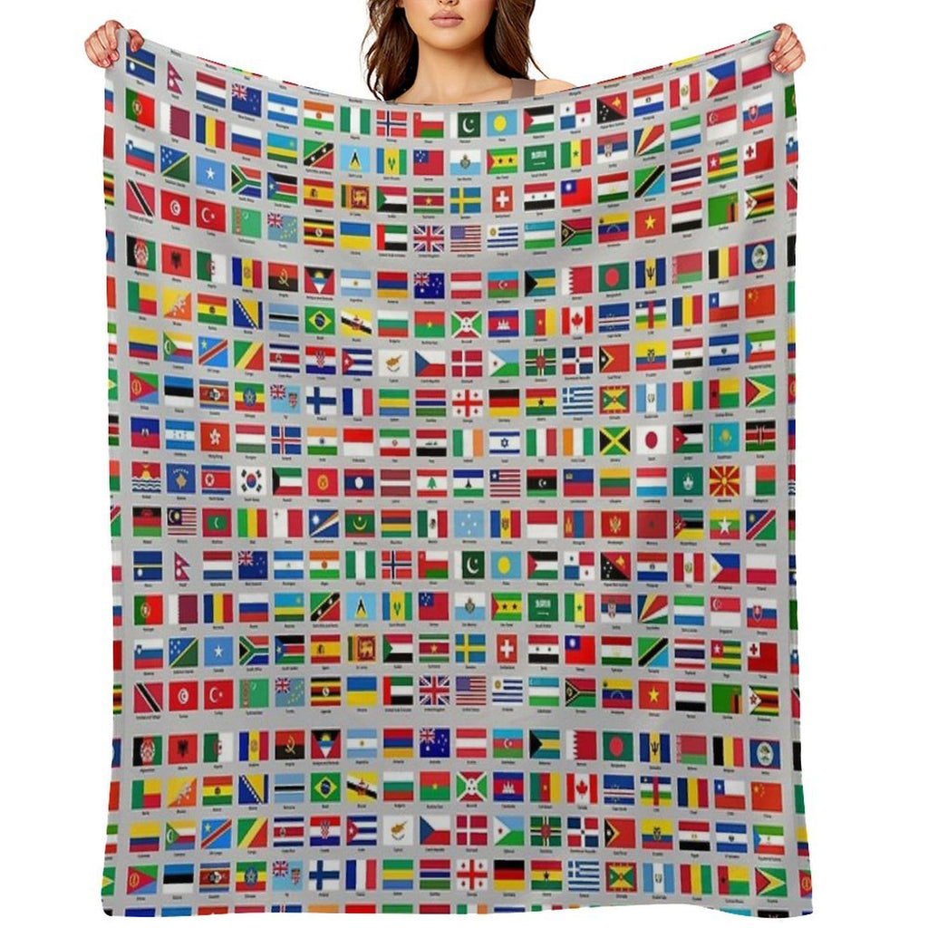 All of The Current World Flags Every Nation Velvety-soft Throw Blanket