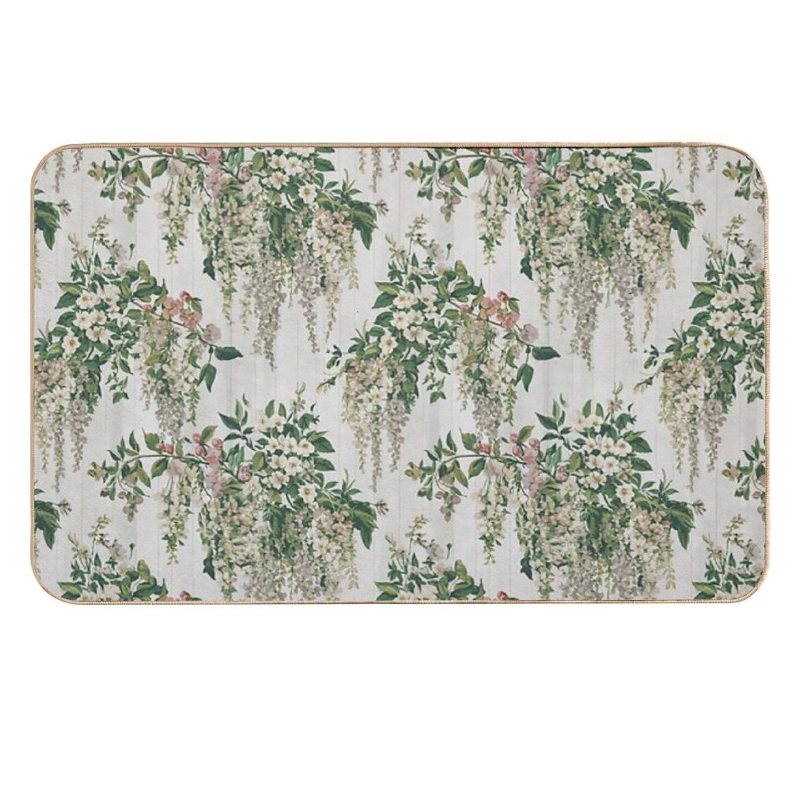 Jasmine, Wisteria And Honeysuckle Blooms Flowers  Absorbent Bath Mat