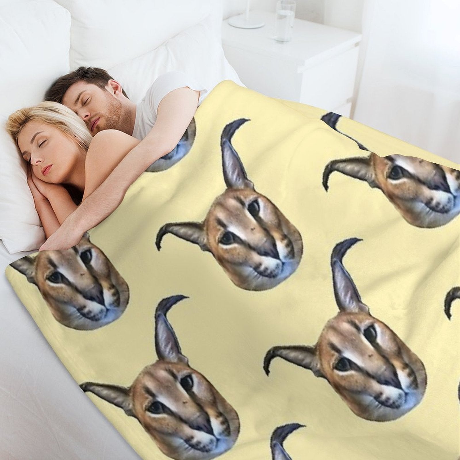 Big Floppa Easy Care Throw Blanket
