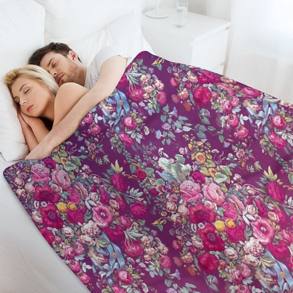 Bouquety Velvety-soft Throw Blanket