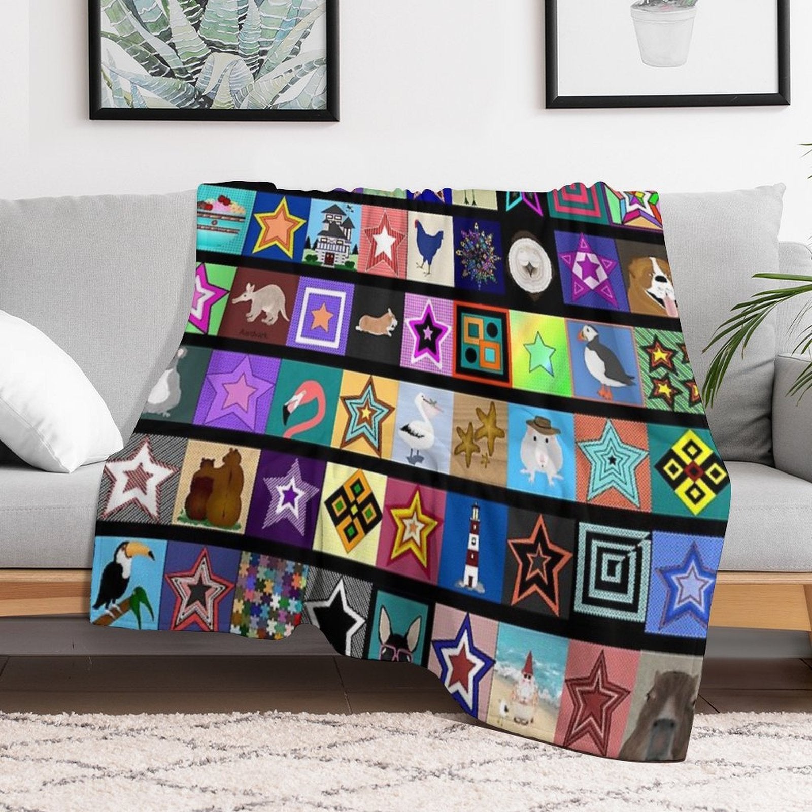 Collage Eco-conscious Throw Blanket