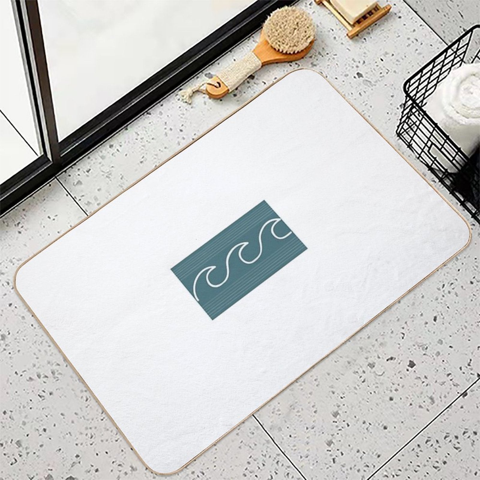 Surf Shop Style Wave  Long-Lasting Bath Mat