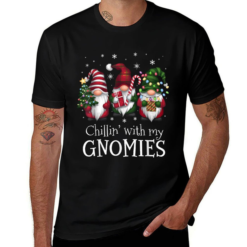 Chillin With My Gnomies Family Christmas Gnome Xmas Holiday  Summer-ready Fabric T-Shirt