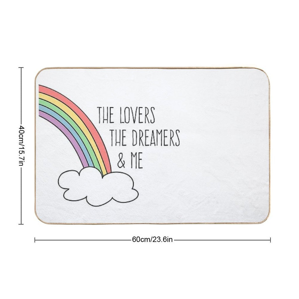 Rainbow Connection (black Text)  Fade-Resistant Bath Mat