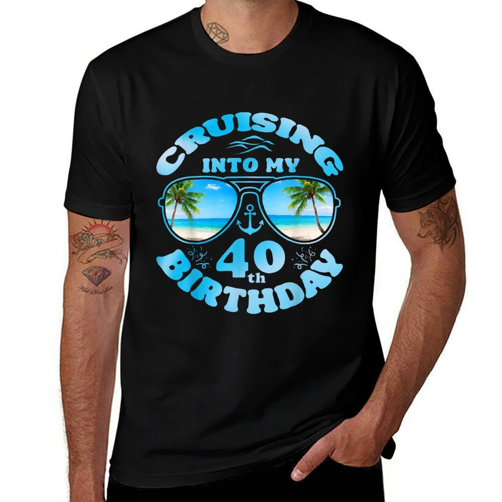 Cruising Into My 40th Birthday-40th Birthday Cruise Matching  Odor-resistant T-Shirt