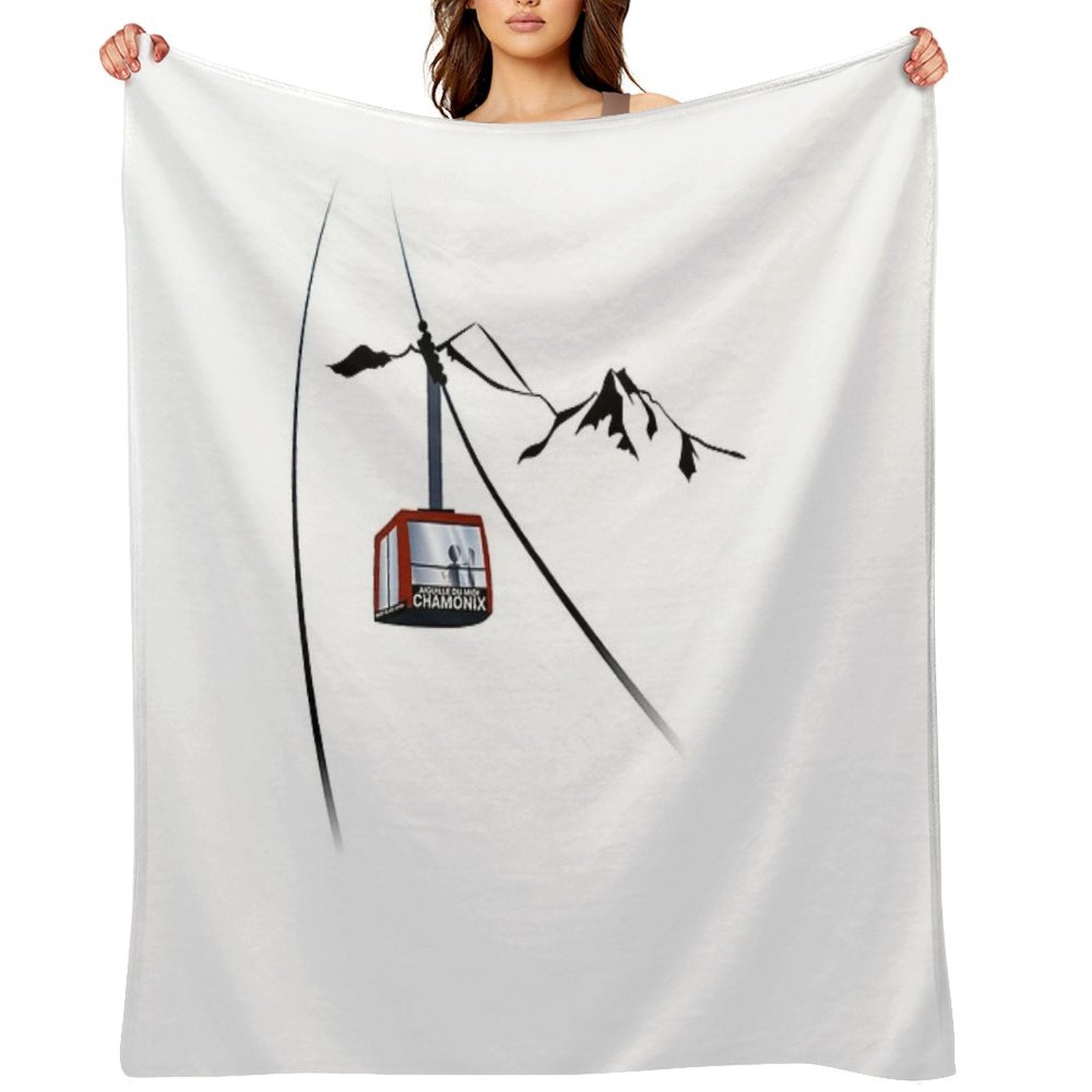 Chamonix Aiguille Du Midi Cable Car Mountain Leewarddesign Machine-washable Throw Blanket