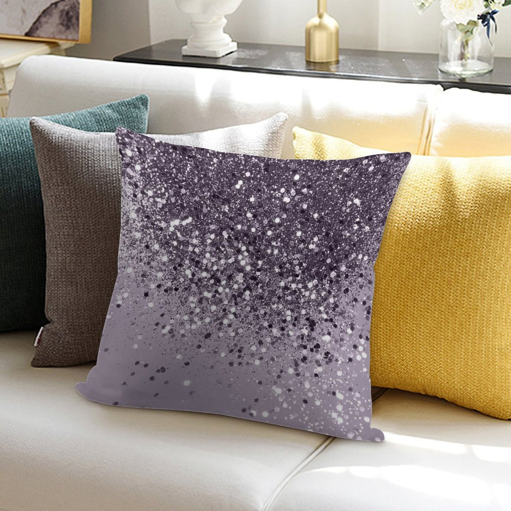 Lavender Lady Glam #2 (Photo of Glitter Only - Not Reflective) Soft Fade-Resistant Throw Pillow