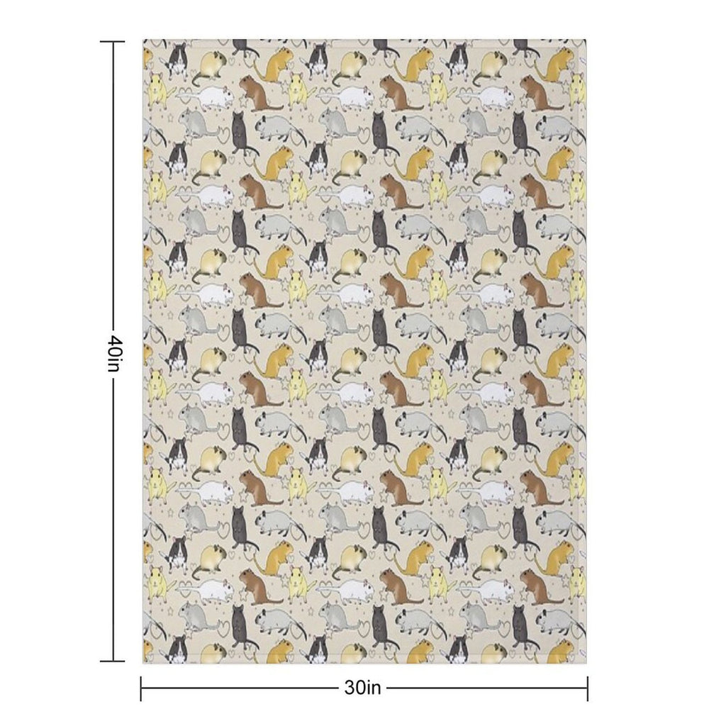 Gerbil Pattern Simple But Cute All-season Throw Blanket