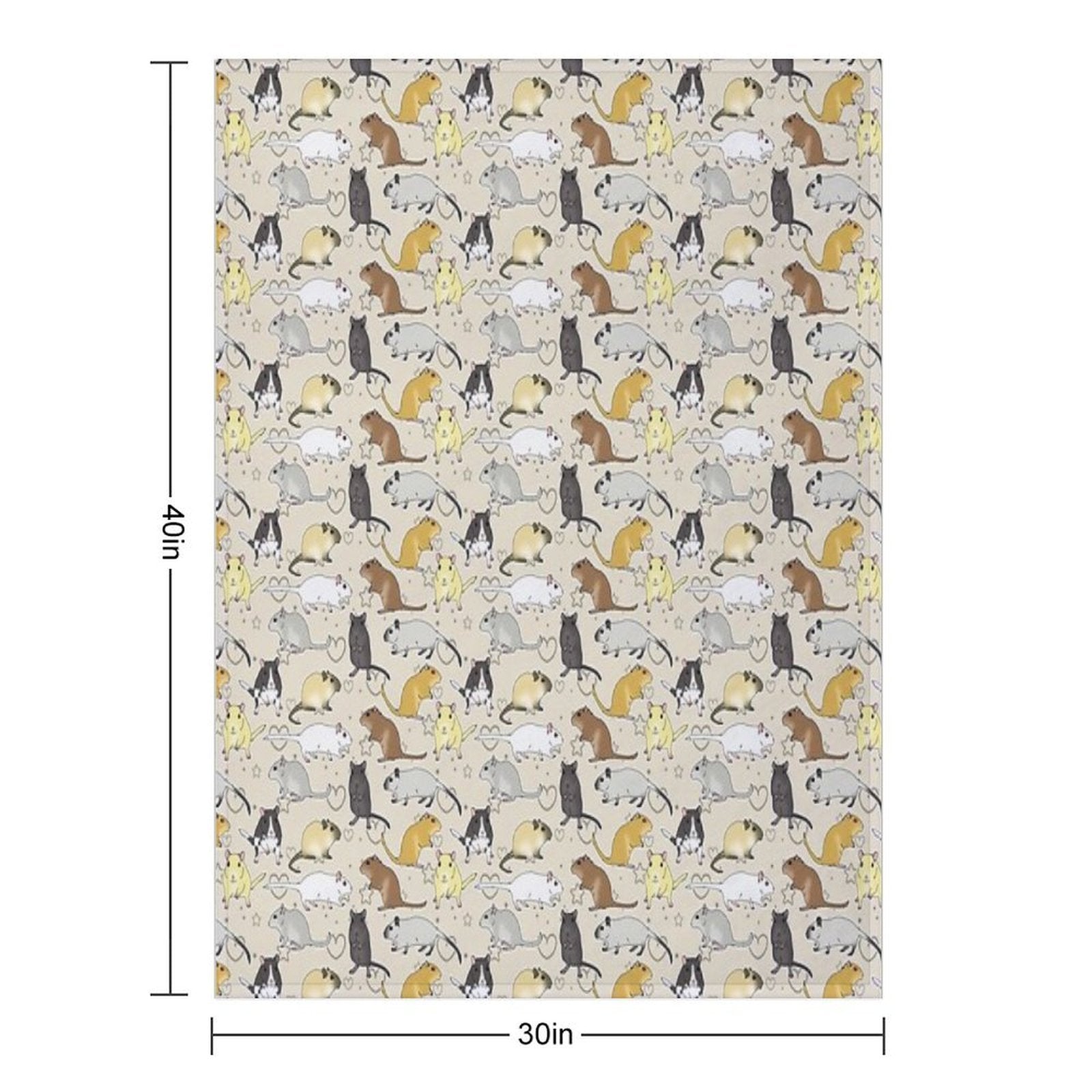 Gerbil Pattern Simple But Cute All-season Throw Blanket