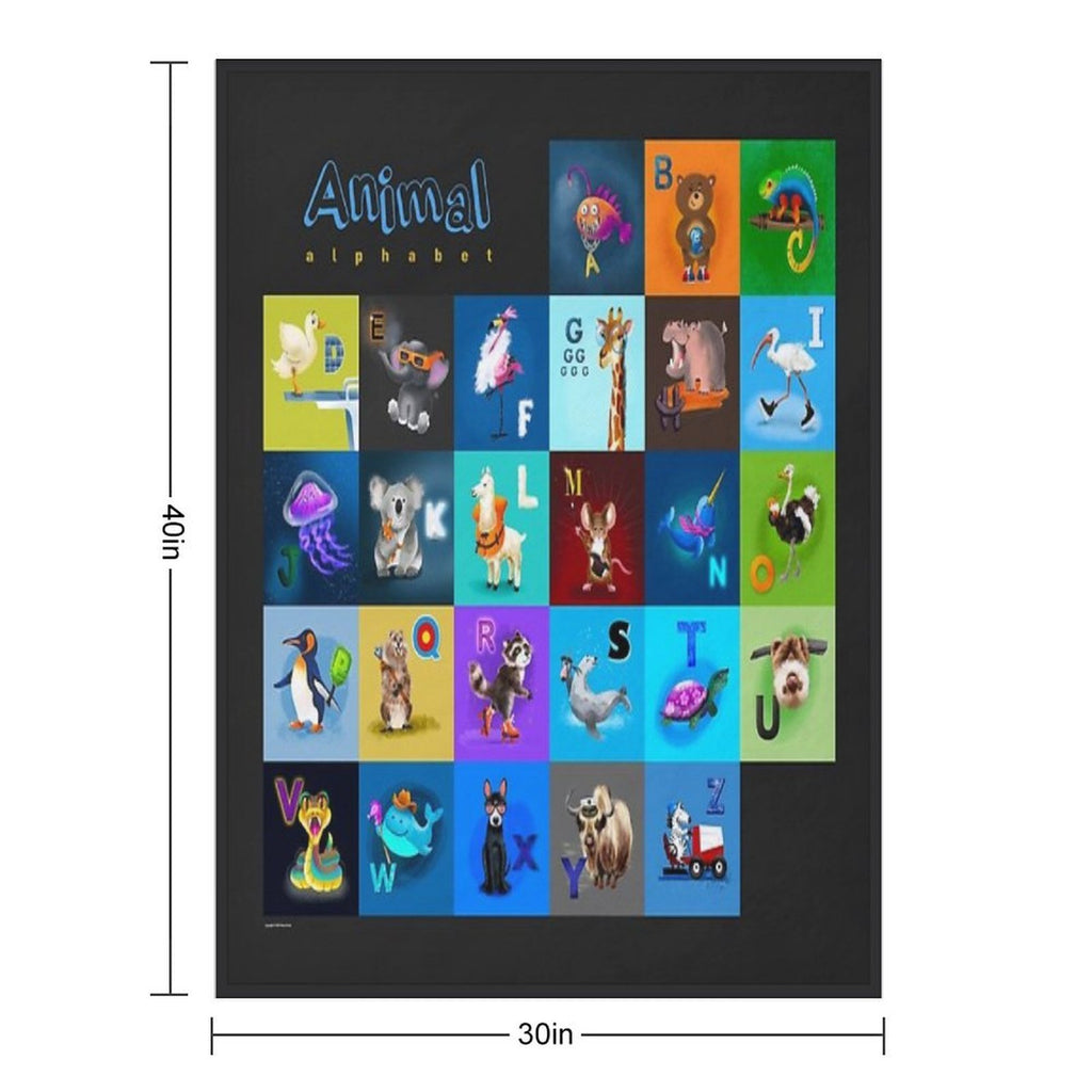 Animal Alphabet Eco-conscious Throw Blanket