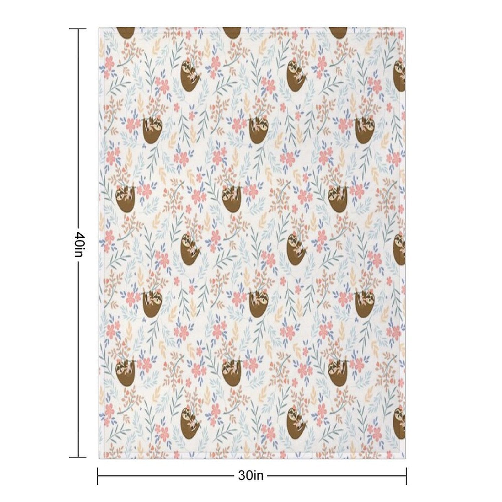 Baby Flower With Sloth Travel-friendly Throw Blanket