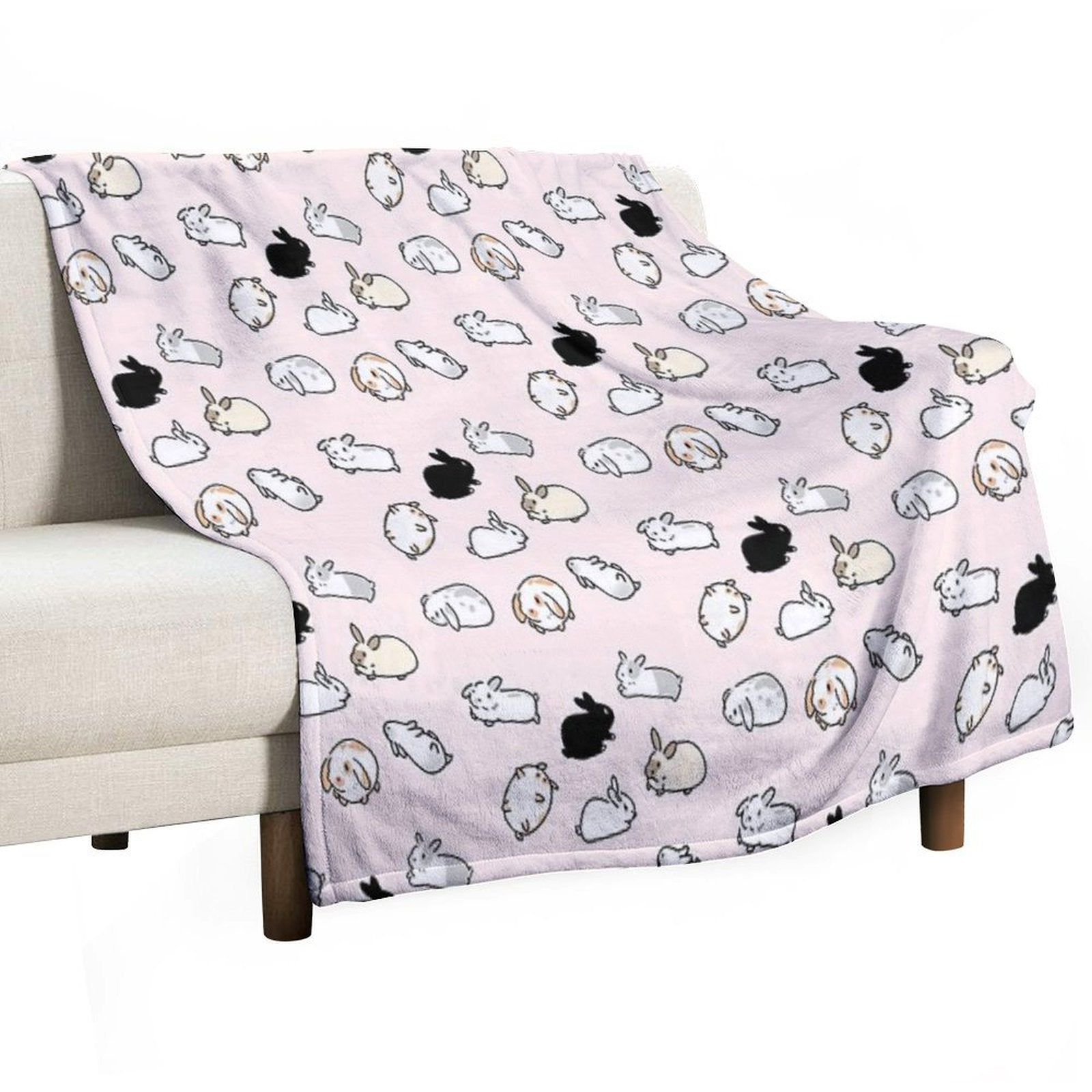 Bunny Rabbits Easy Care Throw Blanket
