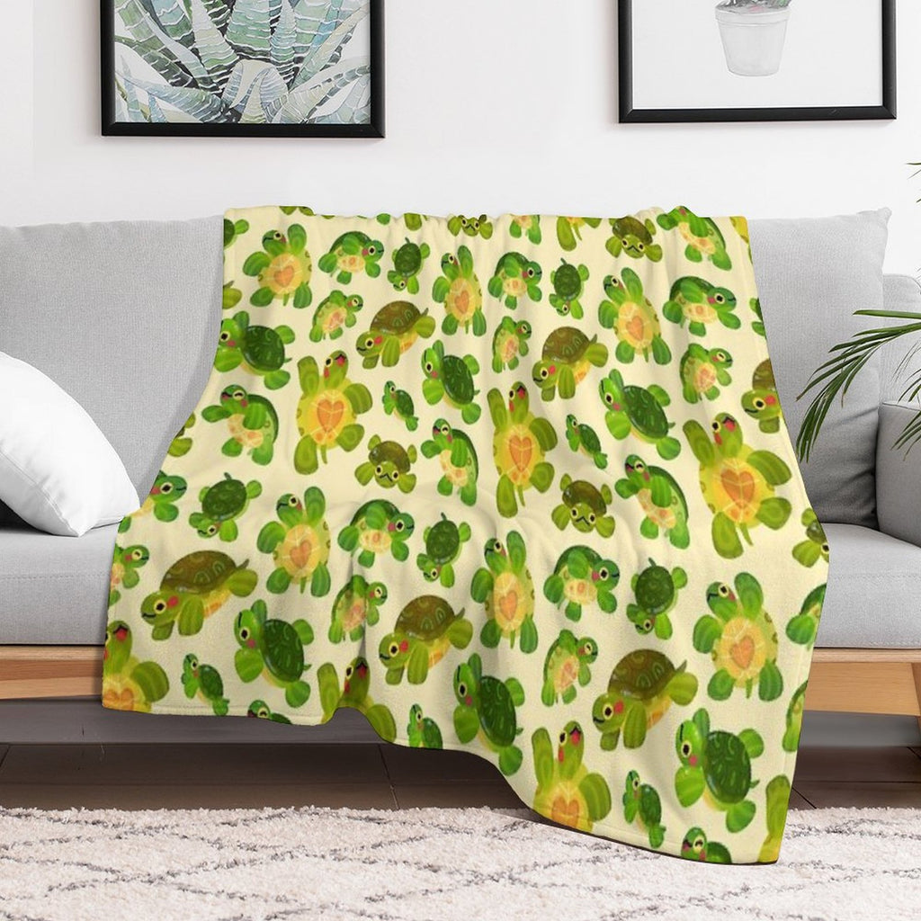 Red-eared Slider - Pastel Easy Care Throw Blanket