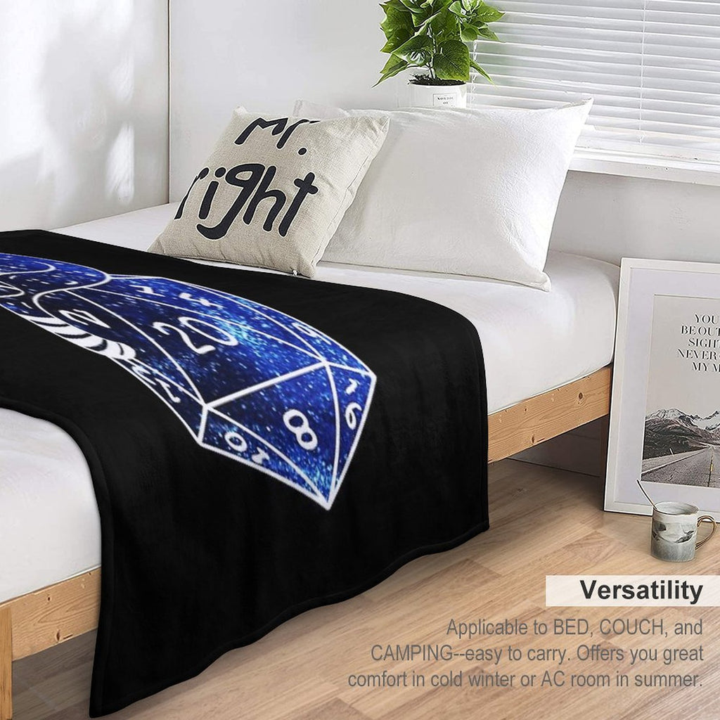 D20 CAT Starry Dnd Dice Compact Throw Blanket