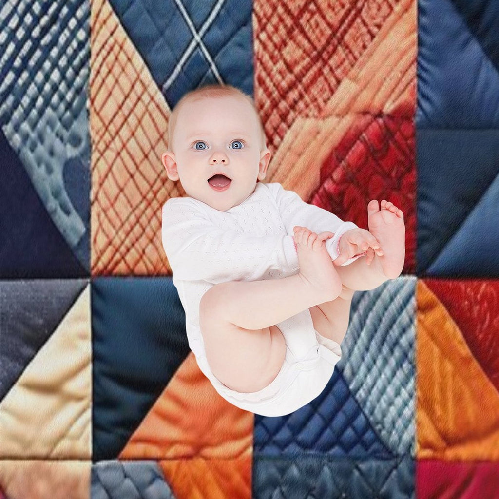 Quilted Patchwork Pattern Multi-functional Throw Blanket