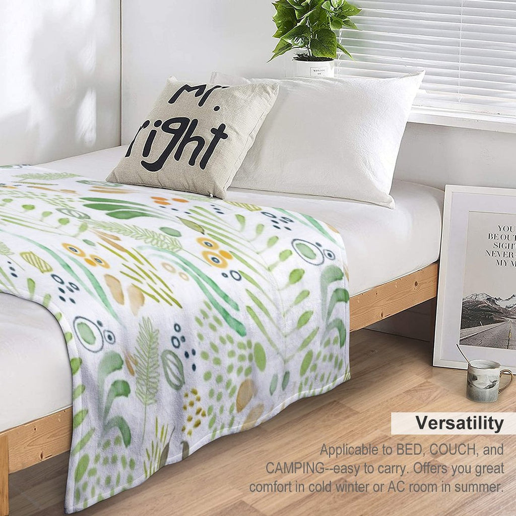 Lovely Green Quick-dry Throw Blanket